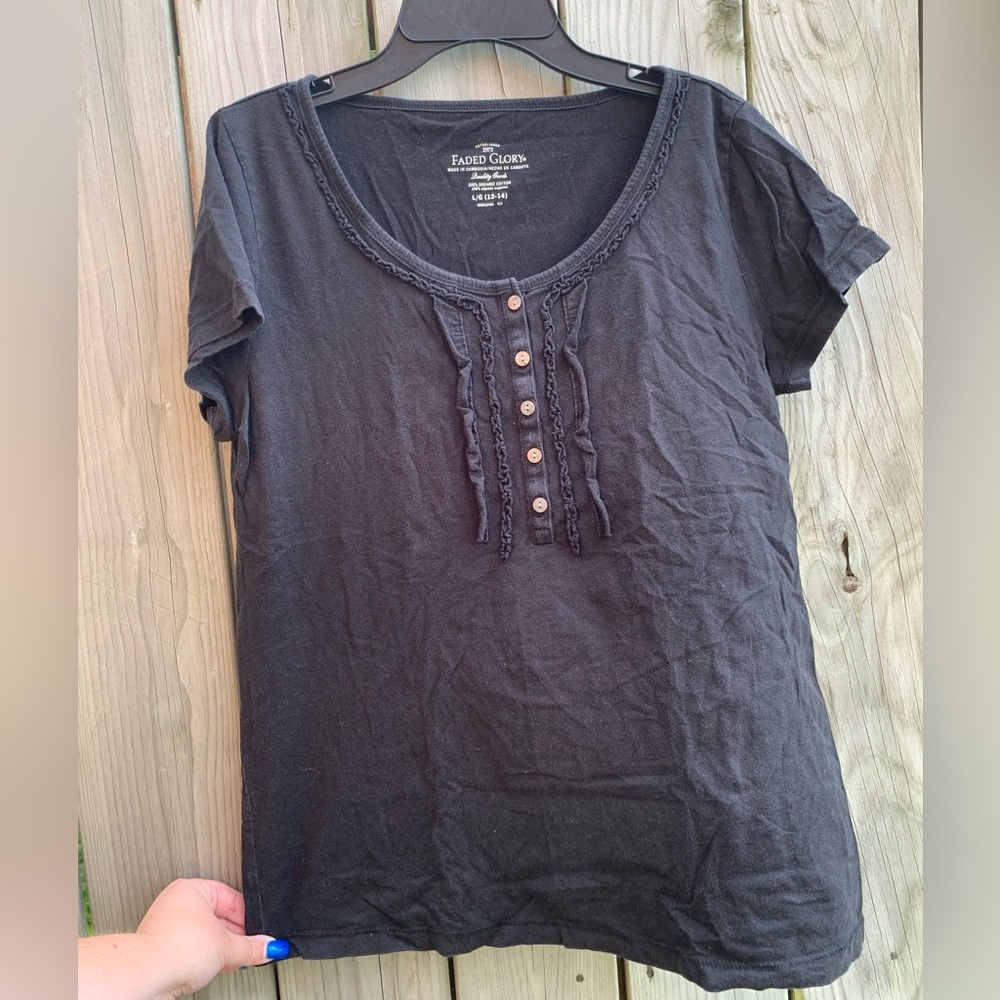 Faded Glory Black Top Large